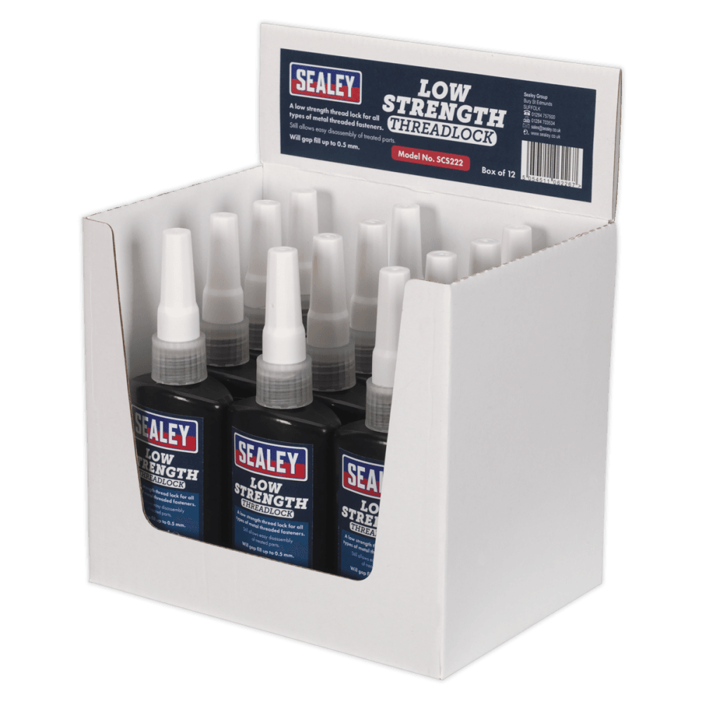 Thread Lock Low Strength 50ml Pack of 12 : Model No.SCS222