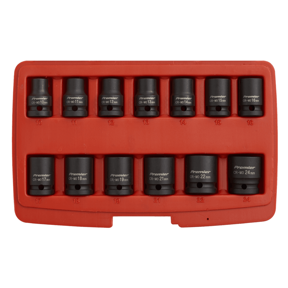 Impact Socket Set 13pc 1/2"Sq Drive 12pt : Model No.AK5614M