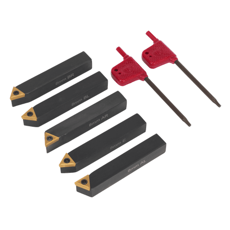 Indexable 8mm Lathe Turning Tool Set 5pc : Model No.SM3025CS2