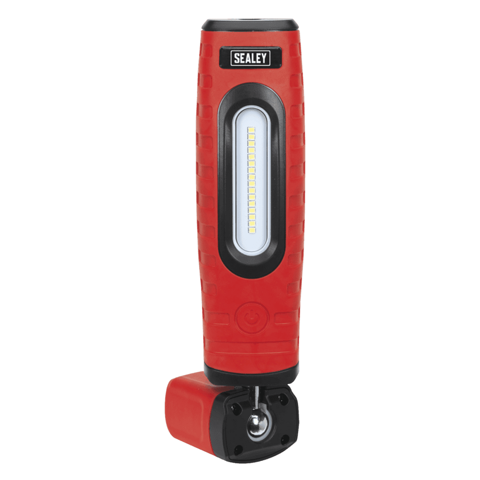 Rechargeable 360Â¶ Inspection Lamp 16 SMD LED + 3W LED Red 2 x Lithium-ion : Model No.LED360PLUSR