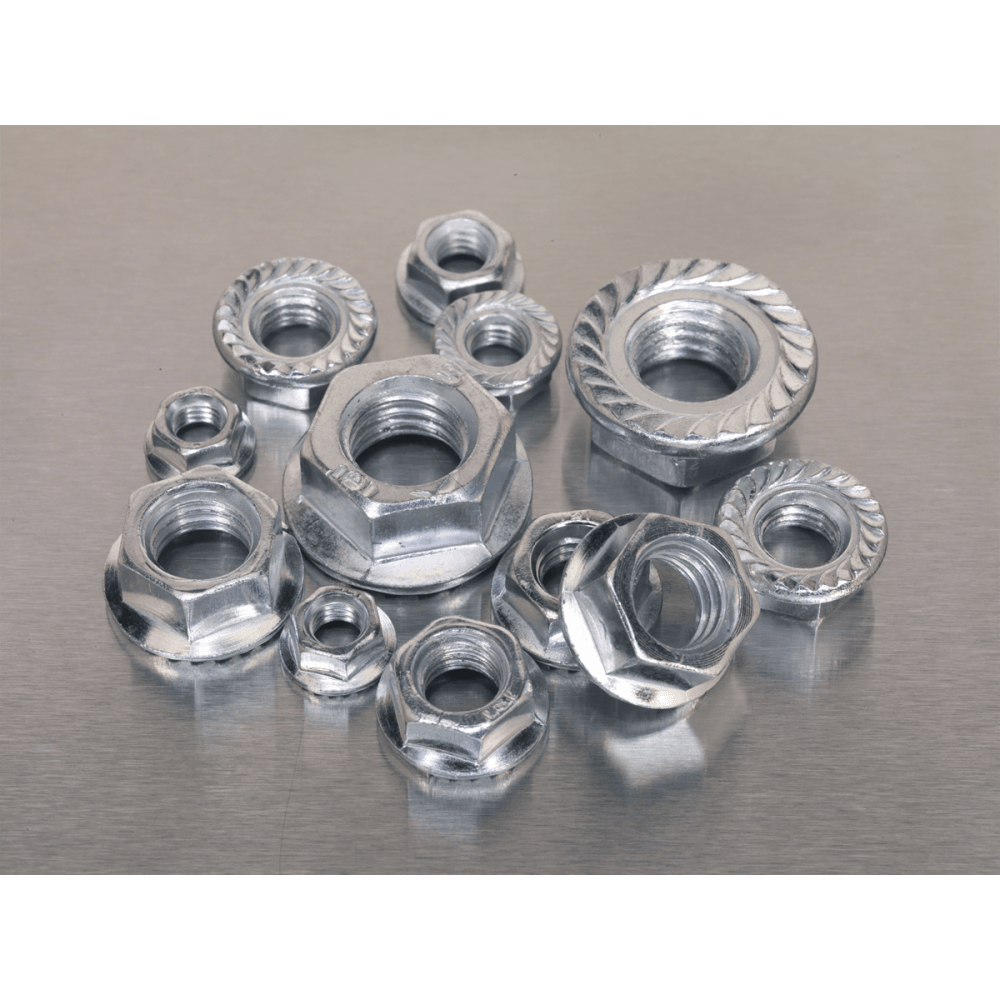 Flange Nut Assortment 390pc M5-M12 Serrated DIN 6923 Metric : Model No.AB031FN