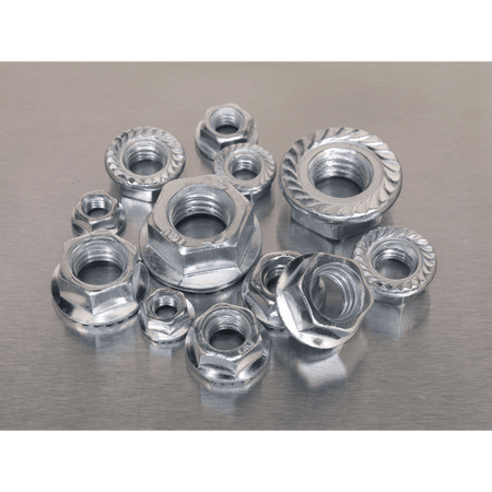 Flange Nut Assortment 390pc M5-M12 Serrated DIN 6923 Metric : Model No.AB031FN