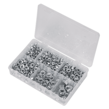 Flange Nut Assortment 390pc M5-M12 Serrated DIN 6923 Metric : Model No.AB031FN