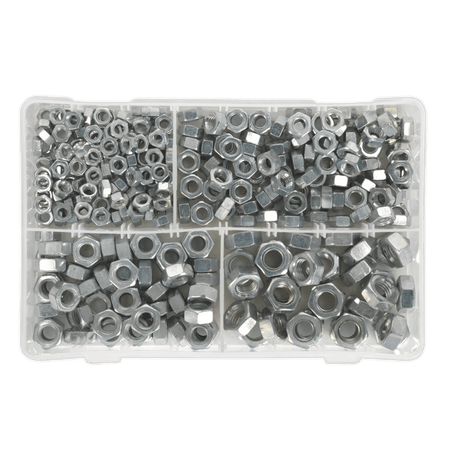 Steel Nut Assortment 320pc 1/4"-1/2"UNF DIN 934 : Model No.AB029SN