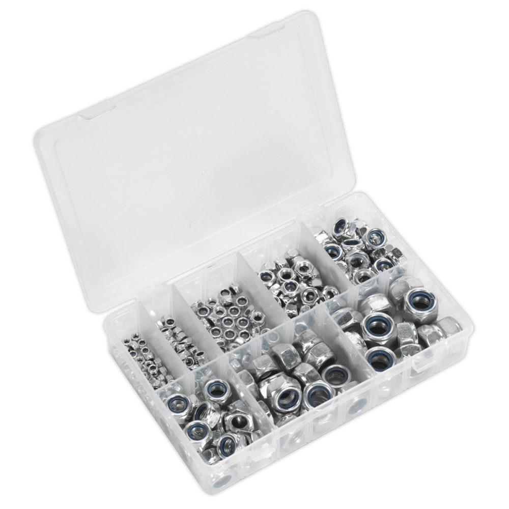 Nylon Lock Nut Assortment 255pc M4-M16 DIN 985 : Model No.AB033LN