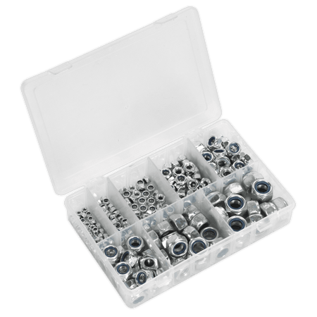 Nylon Lock Nut Assortment 255pc M4-M16 DIN 985 : Model No.AB033LN