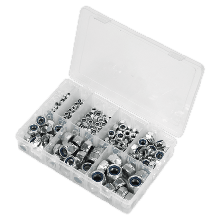 Nylon Lock Nut Assortment 255pc M4-M16 DIN 985 : Model No.AB033LN
