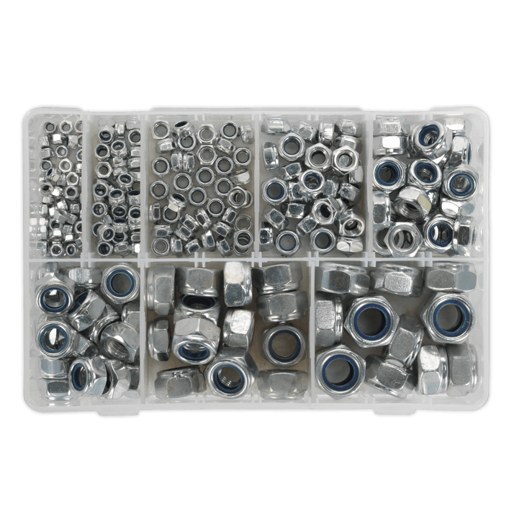 Nylon Lock Nut Assortment 255pc M4-M16 DIN 985 : Model No.AB033LN