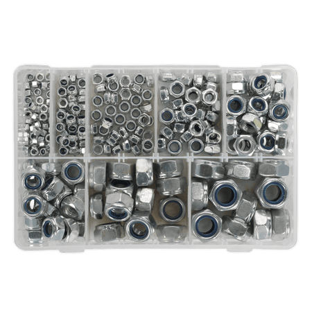 Nylon Lock Nut Assortment 255pc M4-M16 DIN 985 : Model No.AB033LN
