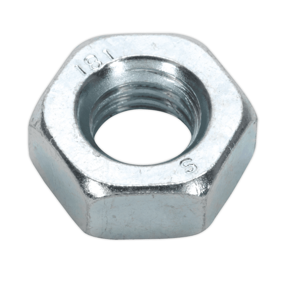 Steel Nut M10 Zinc DIN 934 Pack of 100 : Model No.SN10