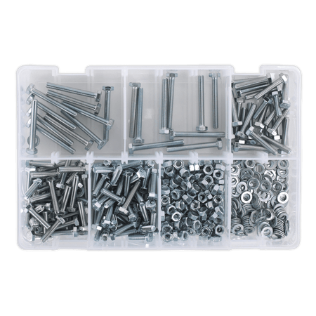 Setscrew, Nut & Washer Assortment 444pc High Tensile M5 Metric : Model No.AB049SNW