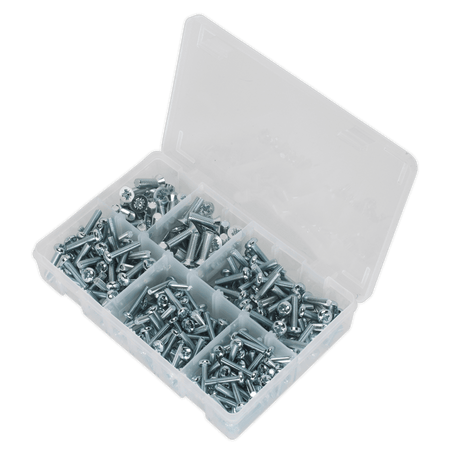 Machine (Body) Screw Assortment 264pc M5-M8 Countersunk DIN 965Z & Pan Head DIN 7985Z Pozi - Metric : Model No.AB054MS