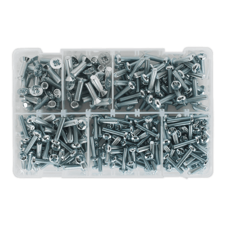 Machine (Body) Screw Assortment 264pc M5-M8 Countersunk DIN 965Z & Pan Head DIN 7985Z Pozi - Metric : Model No.AB054MS