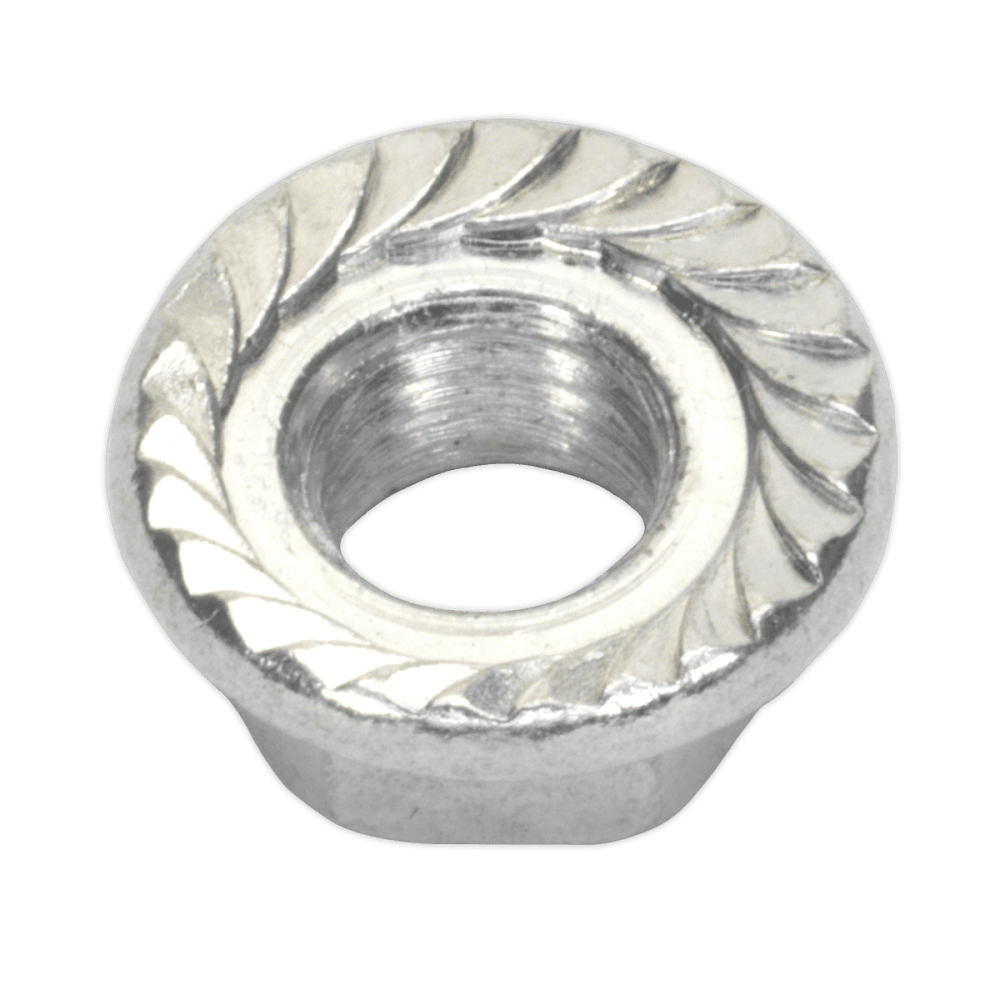Flange Nut Serrated M5 Zinc DIN 6923 Pack of 100 : Model No.FN5