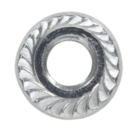 Flange Nut Serrated M5 Zinc DIN 6923 Pack of 100 : Model No.FN5