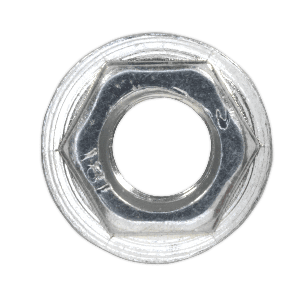 Flange Nut Serrated M5 Zinc DIN 6923 Pack of 100 : Model No.FN5