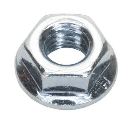 Flange Nut Serrated M8 Zinc DIN 6923 Pack of 100 : Model No.FN8
