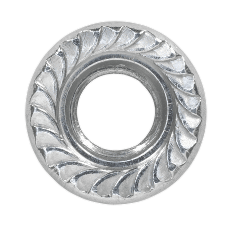 Flange Nut Serrated M8 Zinc DIN 6923 Pack of 100 : Model No.FN8