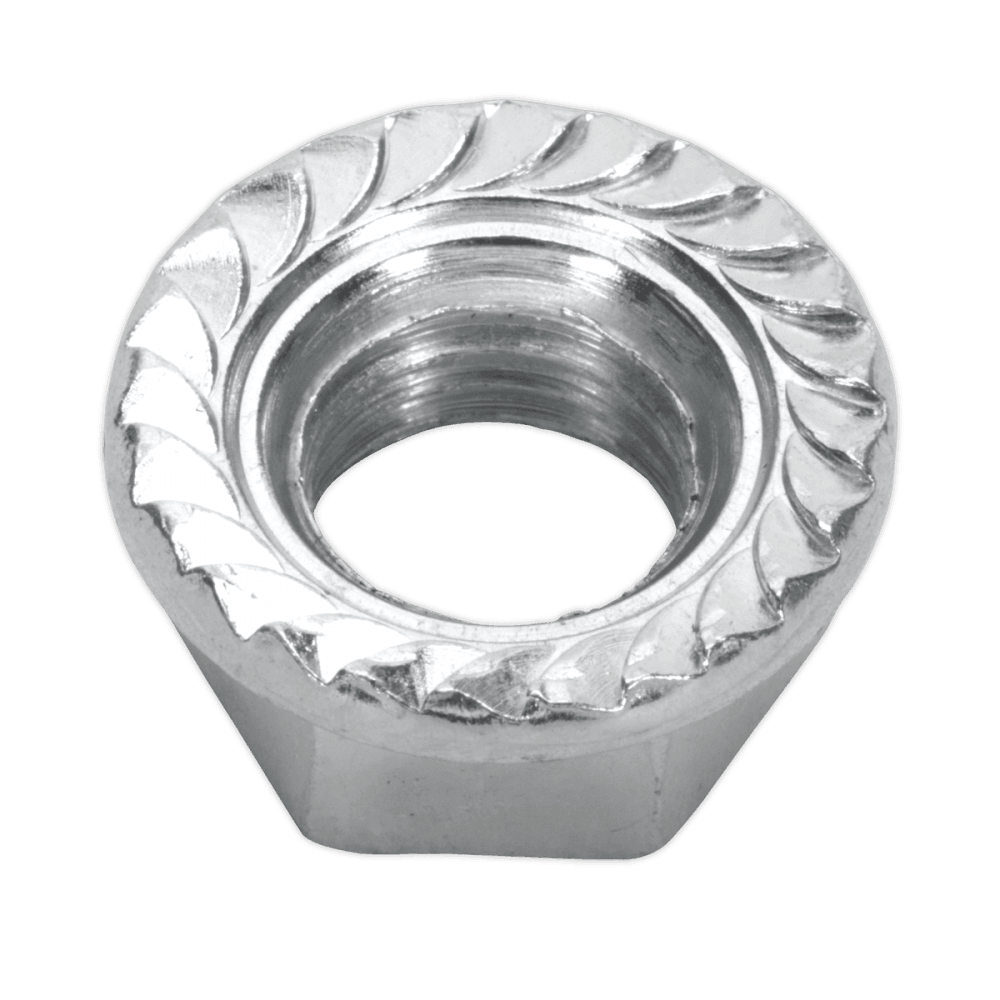 Flange Nut Serrated M10 Zinc DIN 6923 Pack of 100 : Model No.FN10