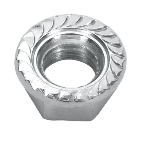 Flange Nut Serrated M10 Zinc DIN 6923 Pack of 100 : Model No.FN10