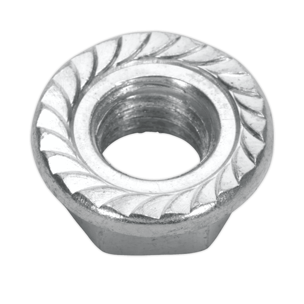 Flange Nut Serrated M12 Zinc DIN 6923 Pack of 50 : Model No.FN12