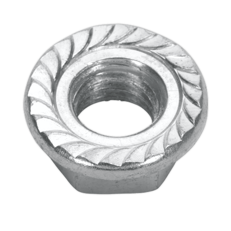 Flange Nut Serrated M12 Zinc DIN 6923 Pack of 50 : Model No.FN12