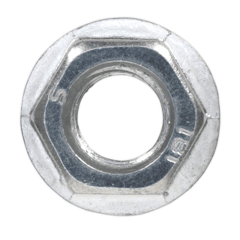 Flange Nut Serrated M12 Zinc DIN 6923 Pack of 50 : Model No.FN12