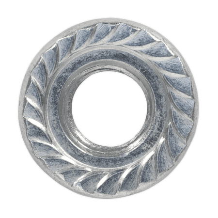 Flange Nut Serrated M12 Zinc DIN 6923 Pack of 50 : Model No.FN12