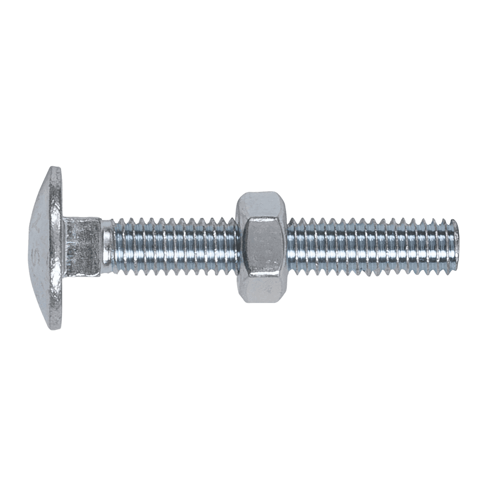 Coach Bolt & Nut M6 x 40mm Zinc DIN 603 Pack of 100 : Model No.CBN640