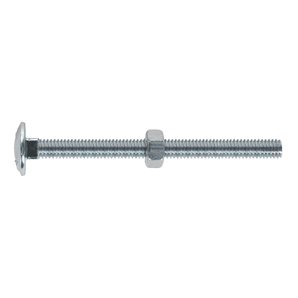 Coach Bolt & Nut M6 x 75mm Zinc DIN 603 Pack of 100 : Model No.CBN675