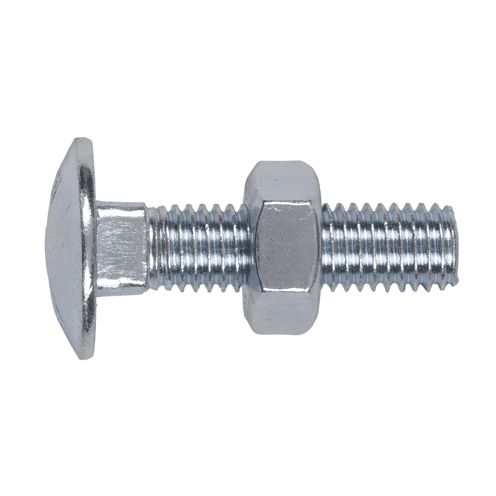 Coach Bolt & Nut M10 x 40mm Zinc DIN 603 Pack of 50 : Model No.CBN1040
