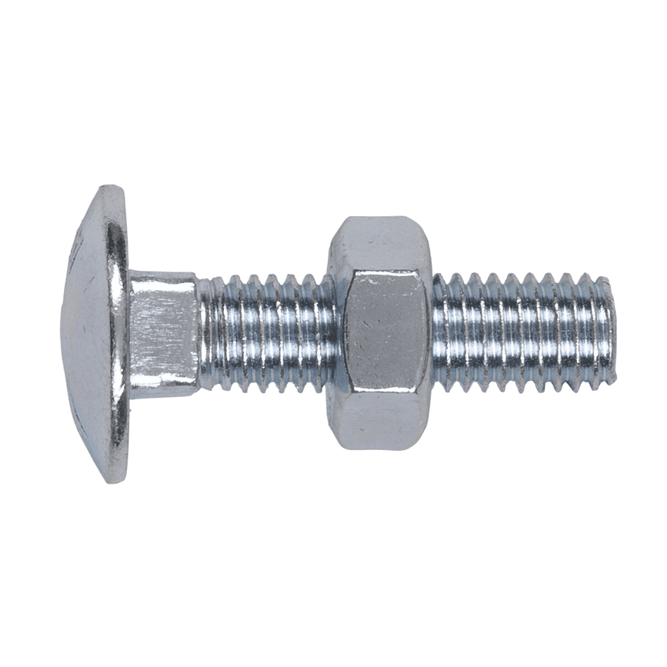 Coach Bolt & Nut M10 x 40mm Zinc DIN 603 Pack of 50 : Model No.CBN1040
