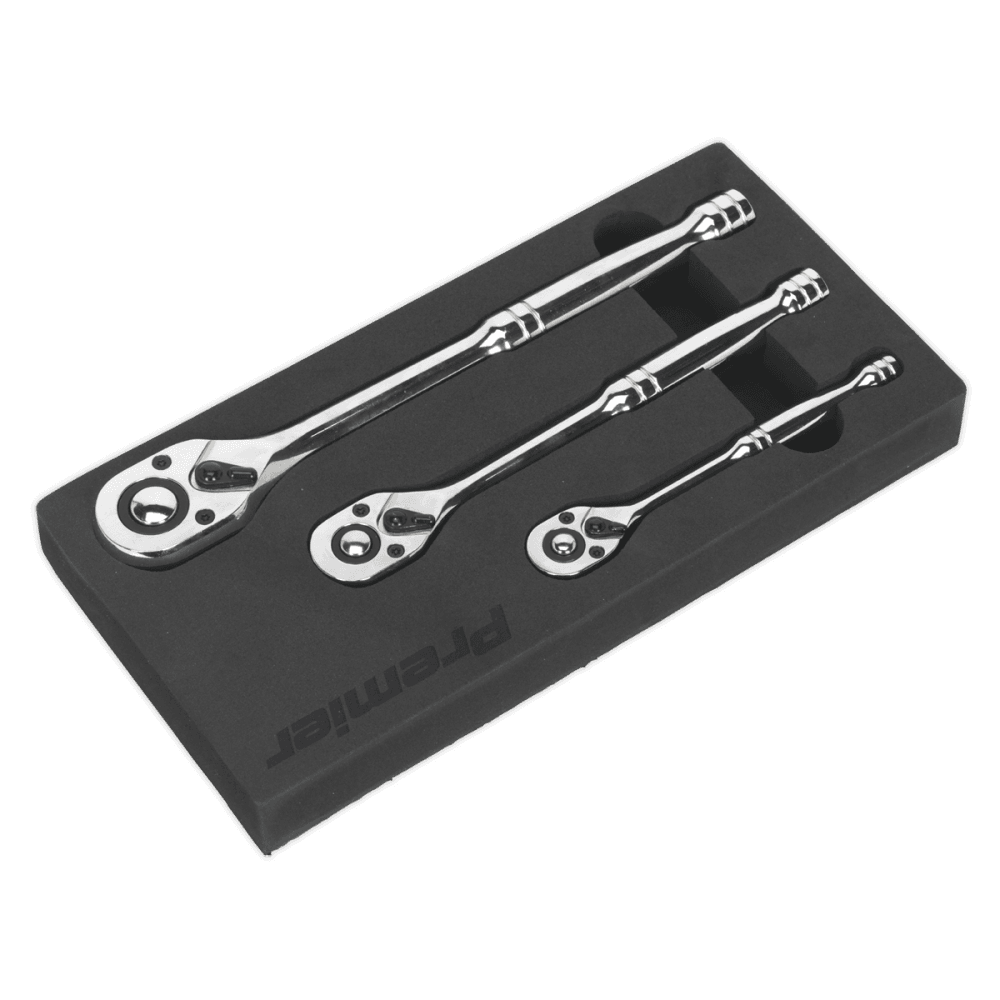 Ratchet Wrench Set 3pc Pear-Head Flip Reverse : Model No.AK6672
