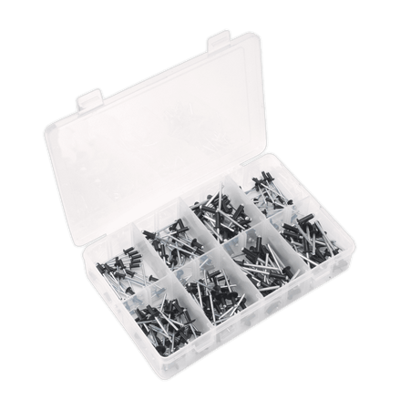 Rivet Assortment 200pc Black Anodised : Model No.AB074BR