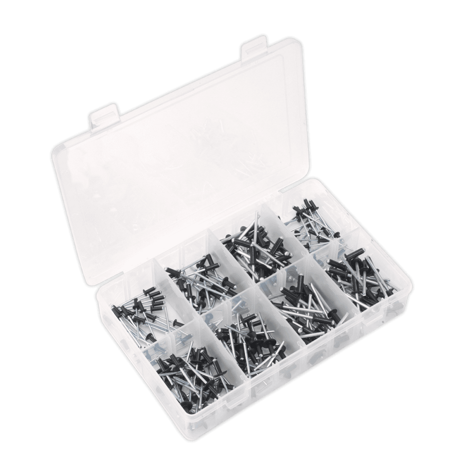 Rivet Assortment 200pc Black Anodised : Model No.AB074BR