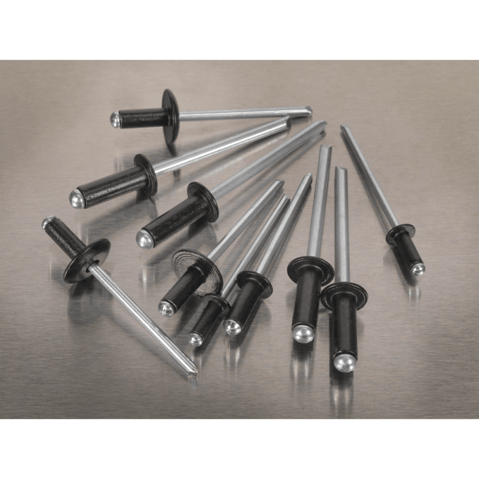 Rivet Assortment 200pc Black Anodised : Model No.AB074BR