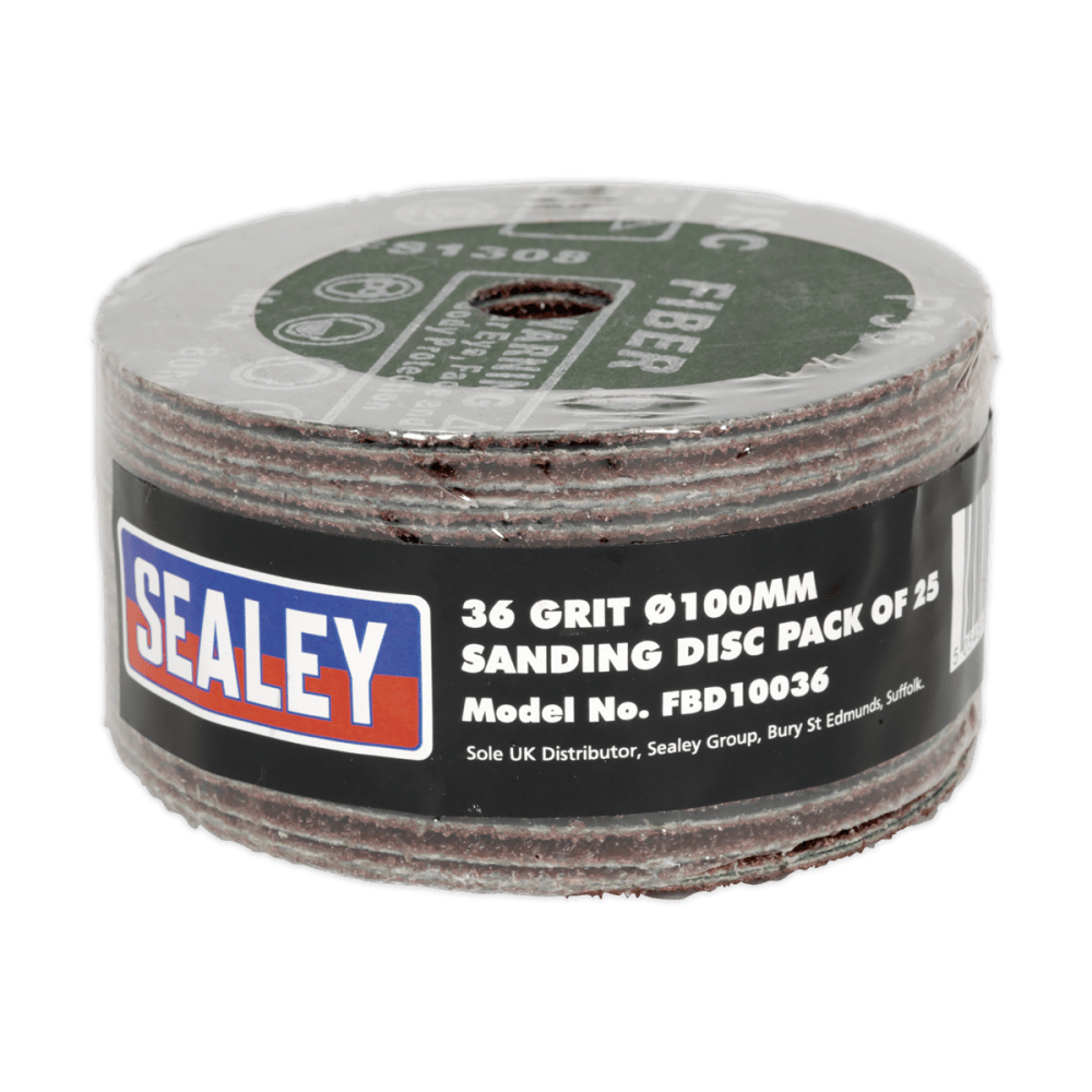 100mm Sanding Disc 36Grit - Pack of 25 : Model No.FBD10036