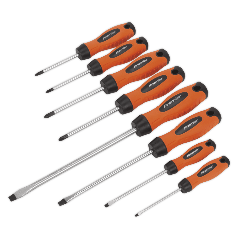 Screwdriver Set 8pc Hi-Vis Orange : Model No.HV003