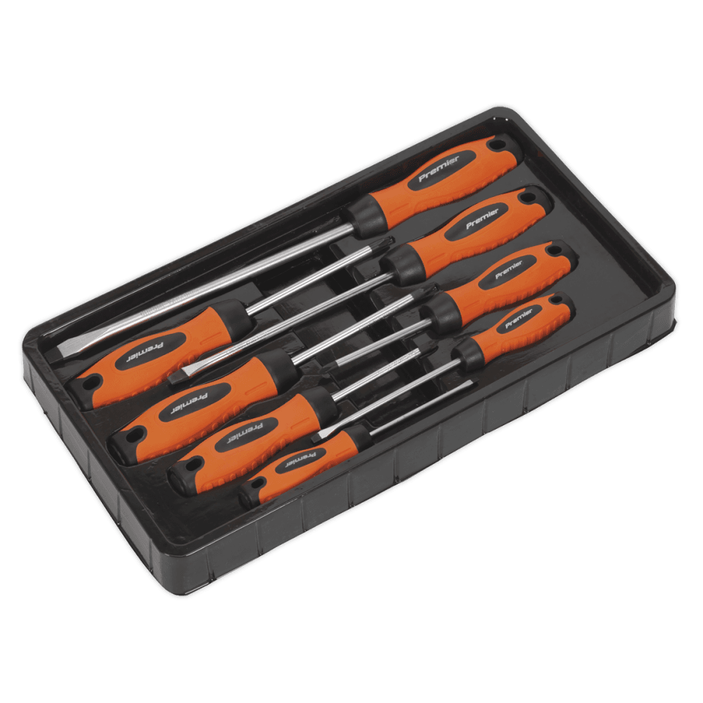 Screwdriver Set 8pc Hi-Vis Orange : Model No.HV003