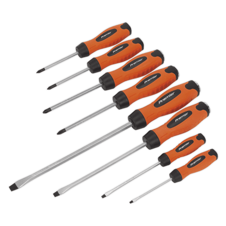 Screwdriver Set 8pc Hammer-Thru Hi-Vis Orange : Model No.HV004
