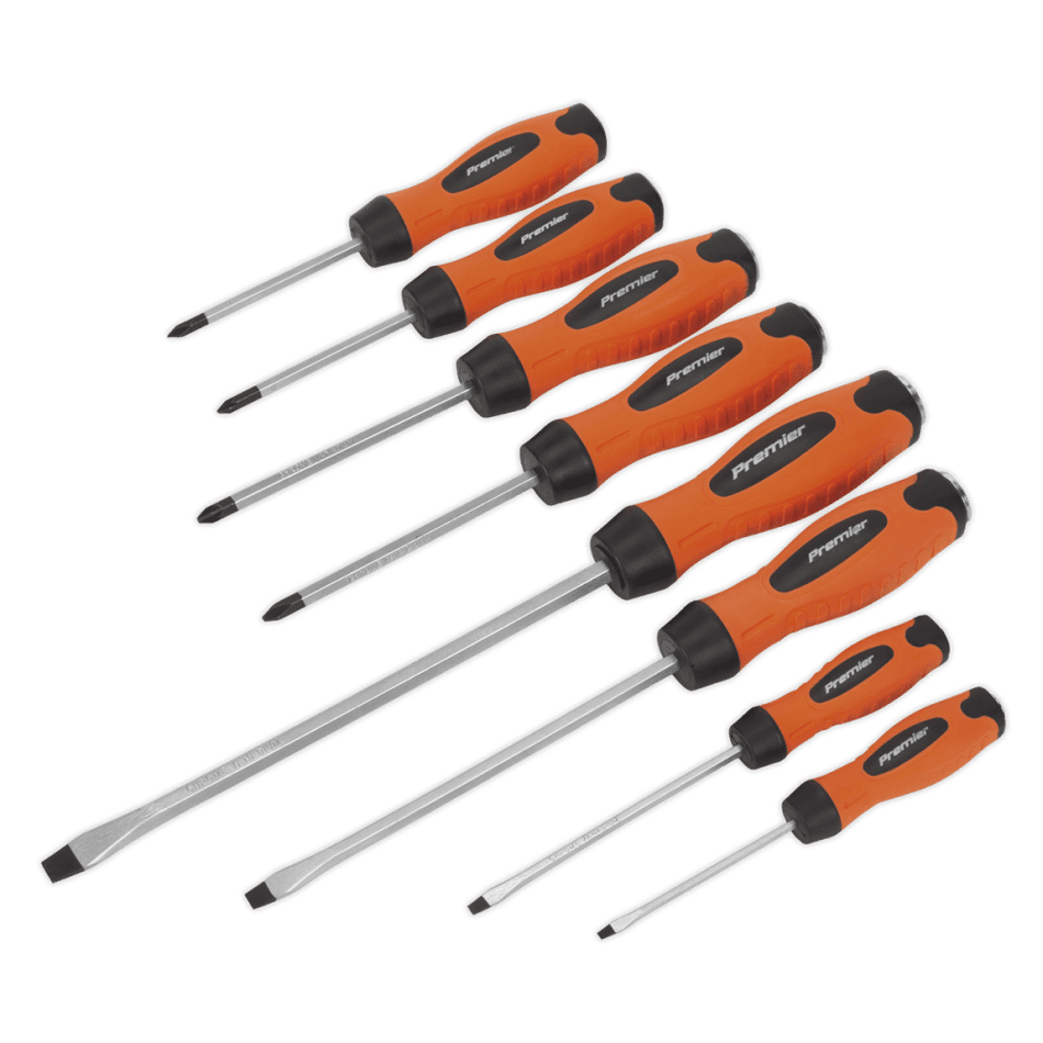 Screwdriver Set 8pc Hammer-Thru Hi-Vis Orange : Model No.HV004