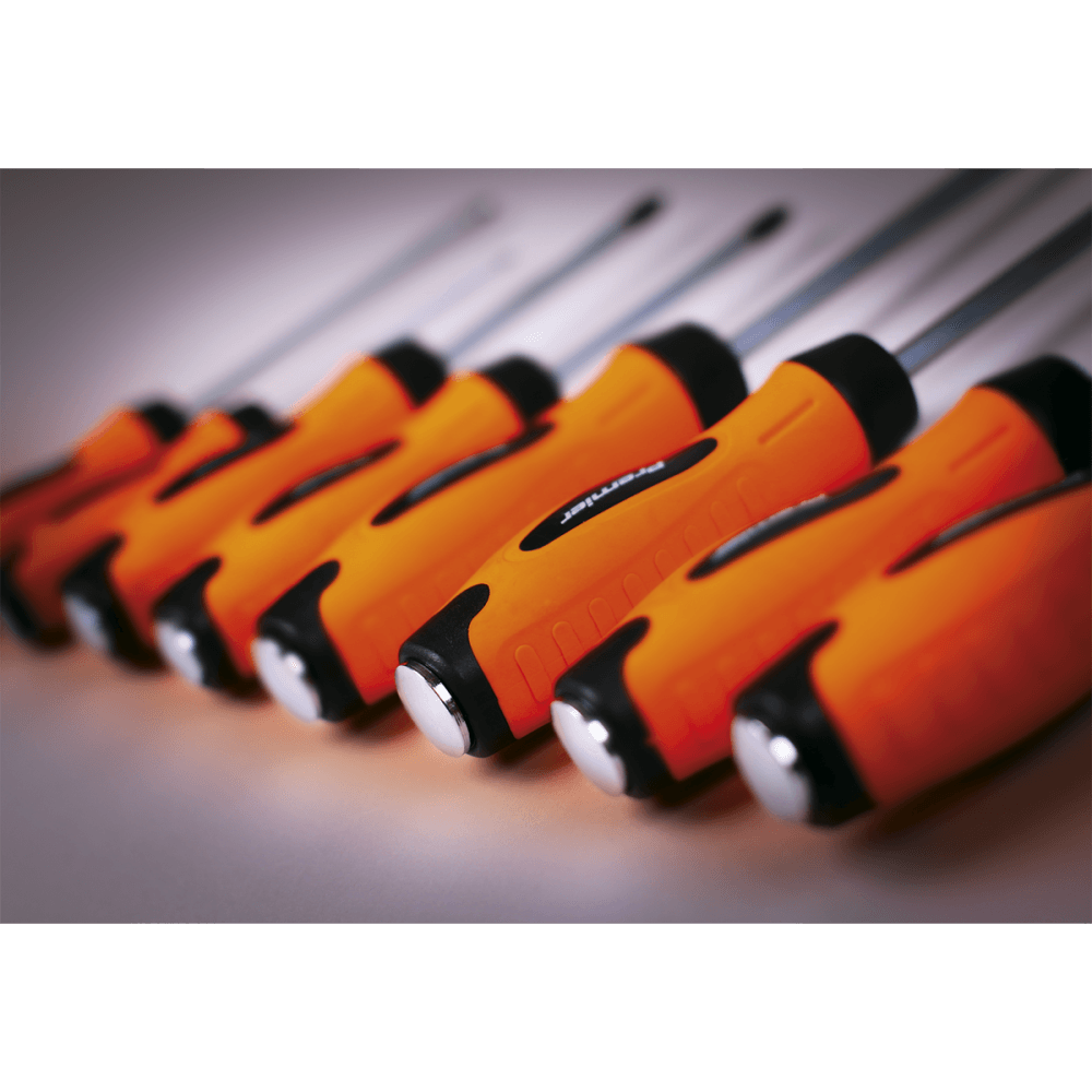 Screwdriver Set 8pc Hammer-Thru Hi-Vis Orange : Model No.HV004