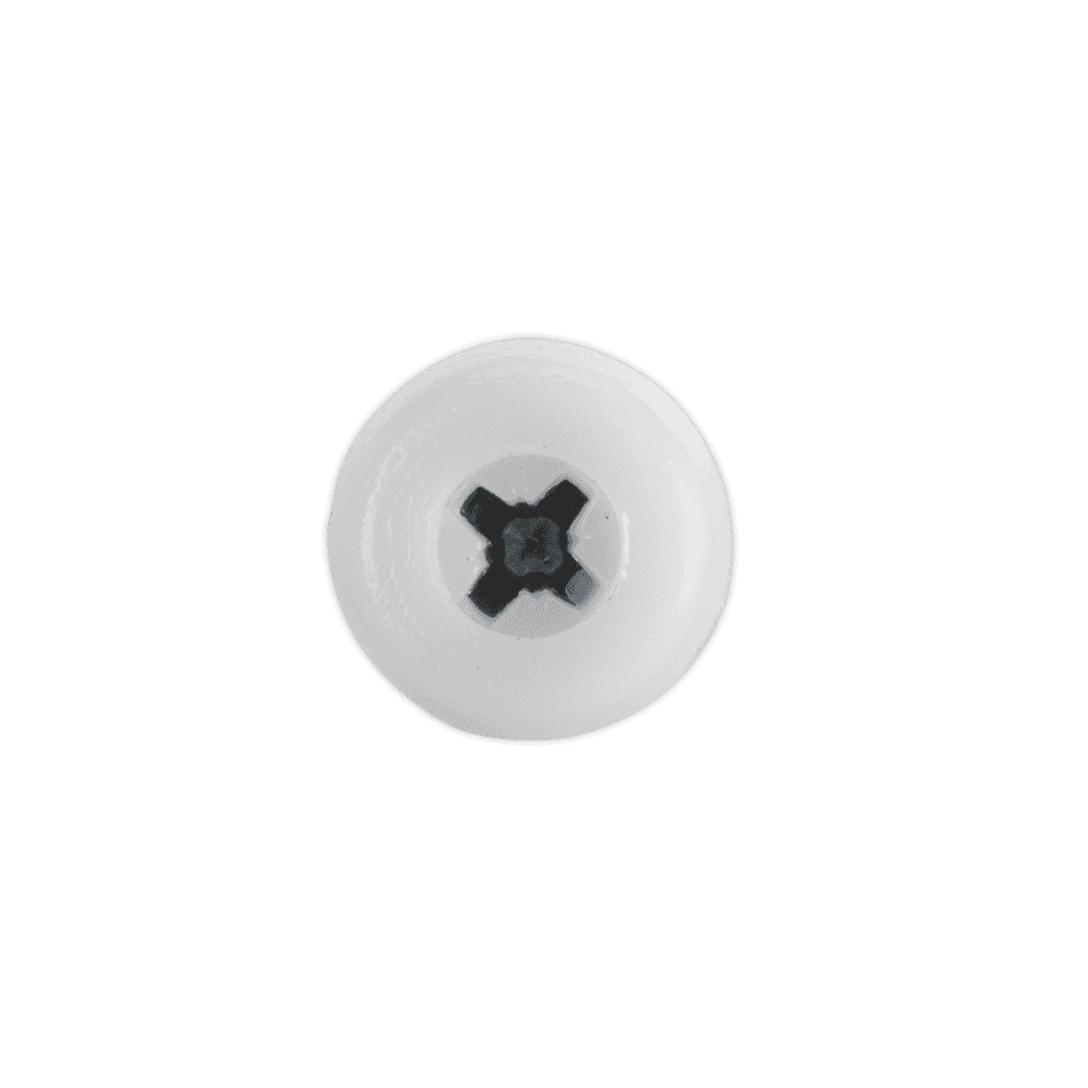 Numberplate Screw with Plastic Enclosed Head 4.8 x 18mm, White - Pack of 50 : Model No.PTNP1