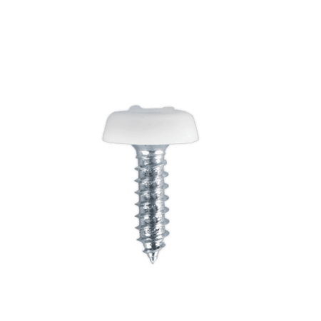Numberplate Screw with Plastic Enclosed Head 4.8 x 18mm, White - Pack of 50 : Model No.PTNP1