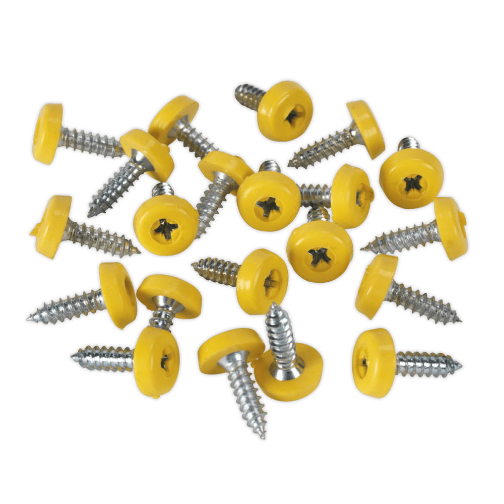Number Plate Screw Plastic Enclosed Head Ã‡?4.8 x 18mm Yellow Pack of 50 : Model No.PTNP2