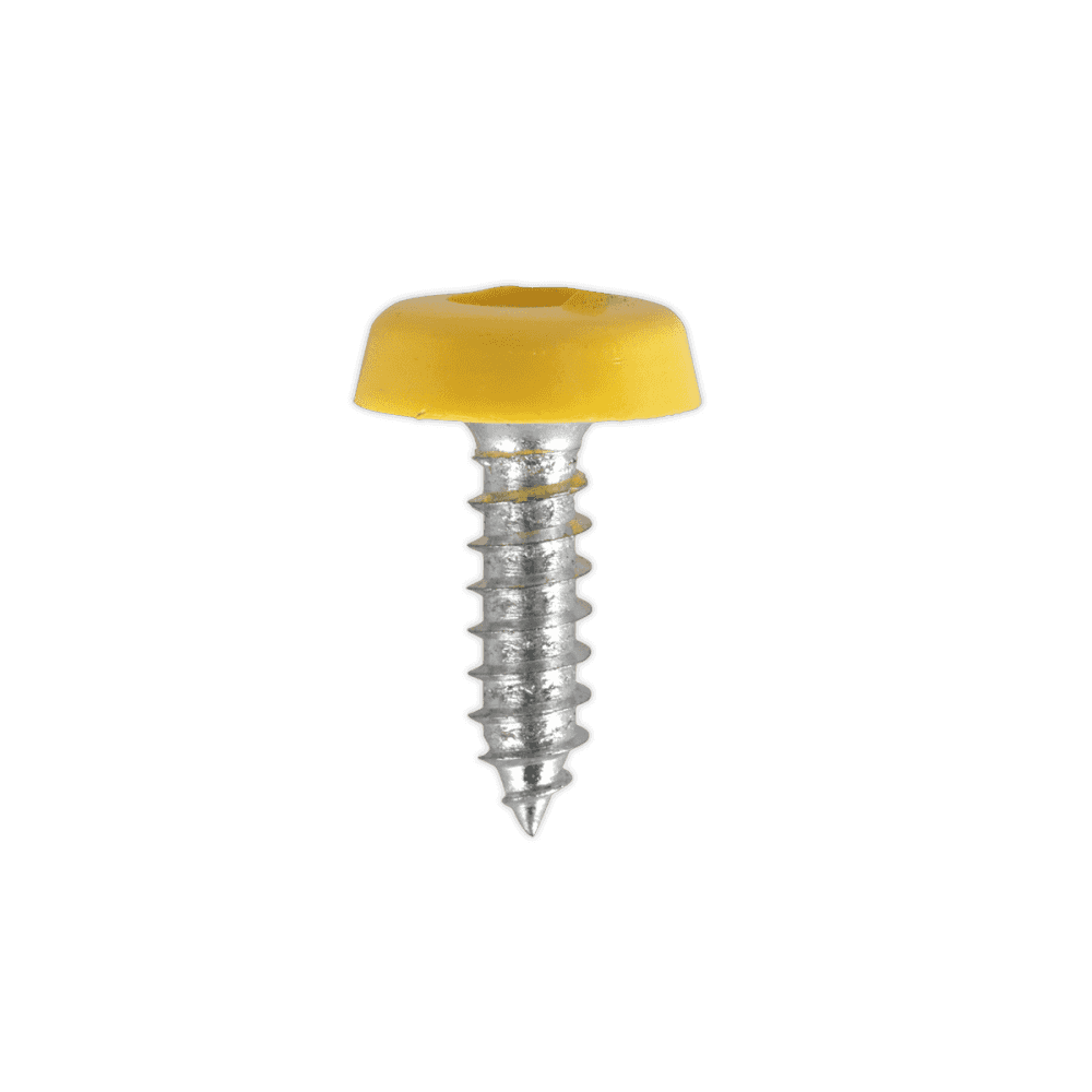 Number Plate Screw Plastic Enclosed Head Ã‡?4.8 x 18mm Yellow Pack of 50 : Model No.PTNP2