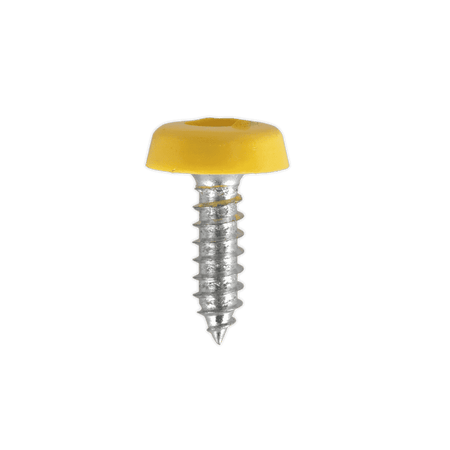 Number Plate Screw Plastic Enclosed Head Ã‡?4.8 x 18mm Yellow Pack of 50 : Model No.PTNP2