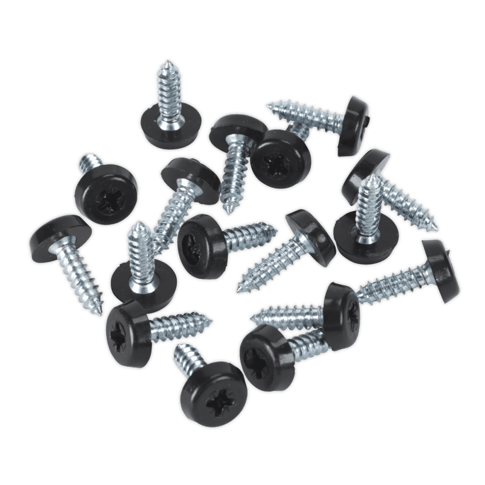 Number Plate Screw Plastic Enclosed Head Ã‡?4.8 x 18mm Black Pack of 50 : Model No.PTNP3