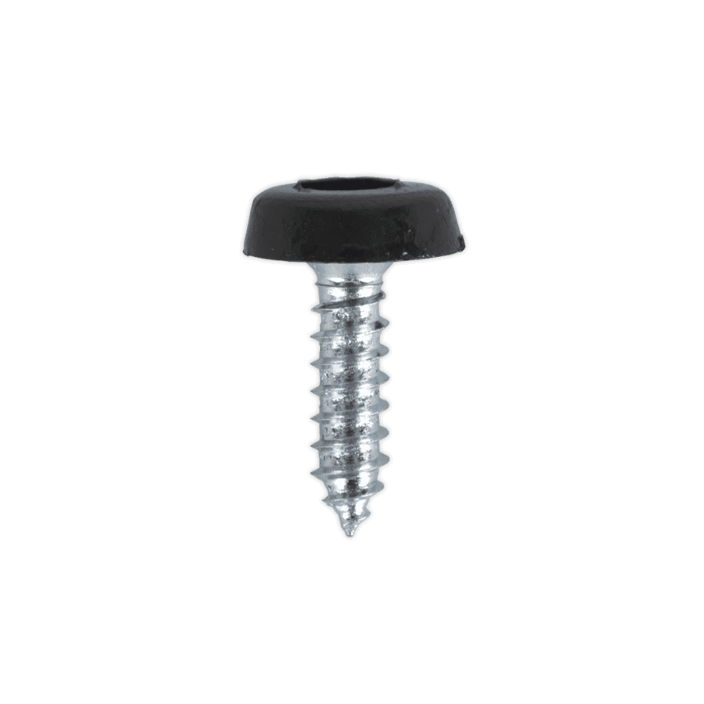 Numberplate Screw with Plastic Enclosed Head 4.8 x 18mm, Black - Pack of 50 : Model No.PTNP3