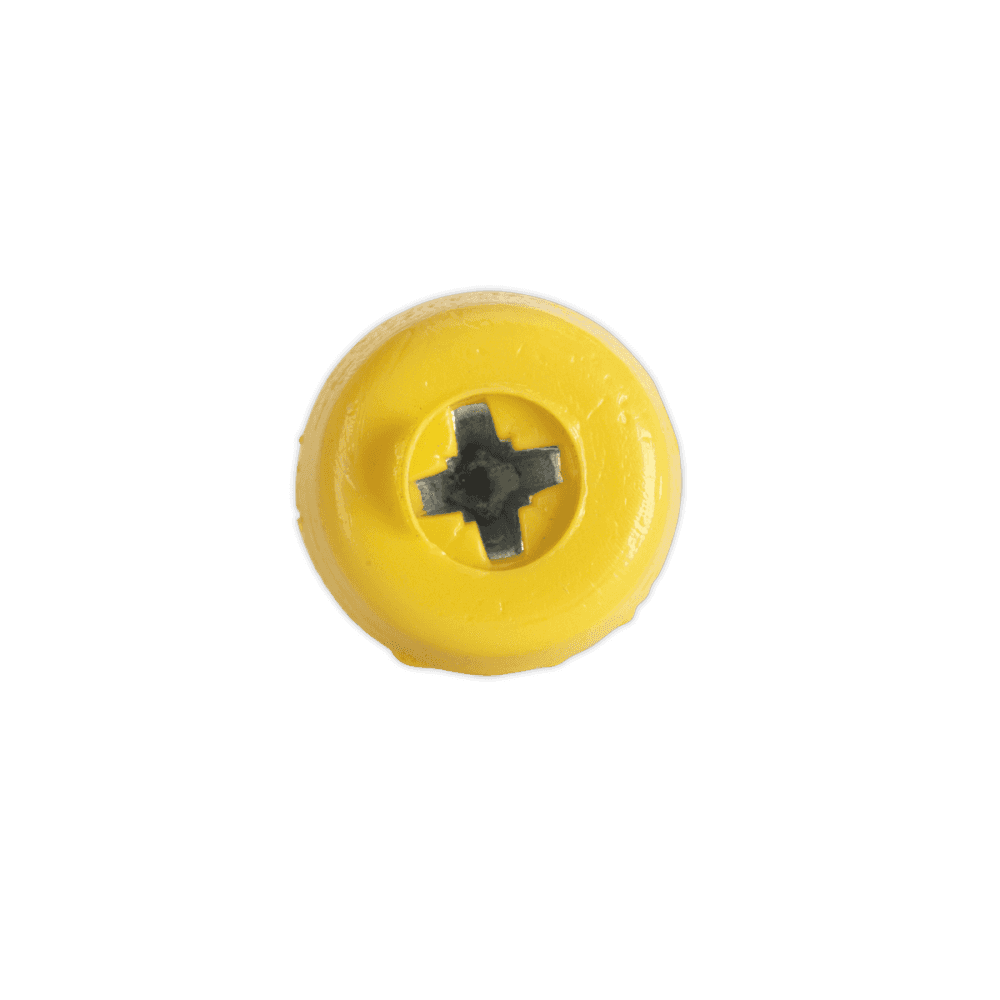 Numberplate Screw with Plastic Enclosed Head 4.8 x 24mm, Yellow - Pack of 50 : Model No.PTNP6